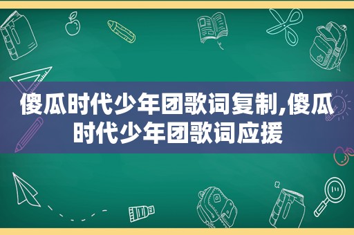 傻瓜时代少年团歌词复制,傻瓜时代少年团歌词应援