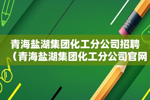 青海盐湖集团化工分公司招聘（青海盐湖集团化工分公司官网）