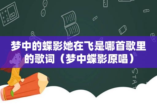 梦中的蝶影她在飞是哪首歌里的歌词（梦中蝶影原唱）