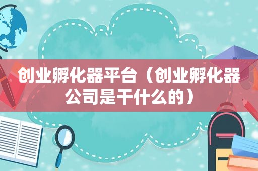 创业孵化器平台（创业孵化器公司是干什么的）