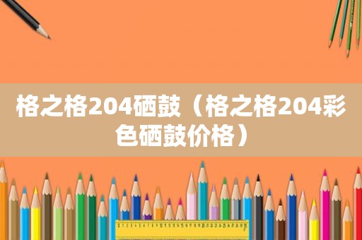 格之格204硒鼓（格之格204彩色硒鼓价格）