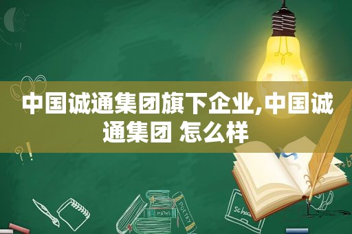 中国诚通集团旗下企业,中国诚通集团 怎么样