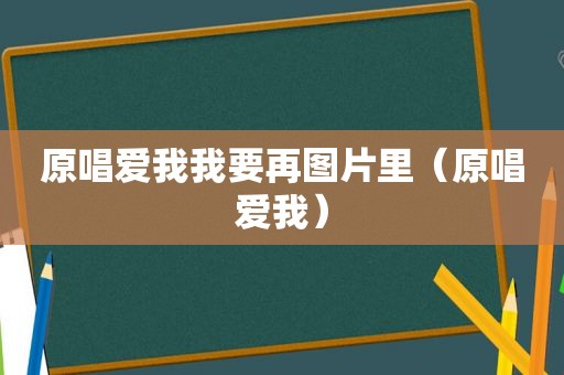 原唱爱我我要再图片里（原唱爱我）