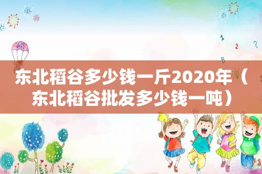 东北稻谷多少钱一斤2020年（东北稻谷批发多少钱一吨）