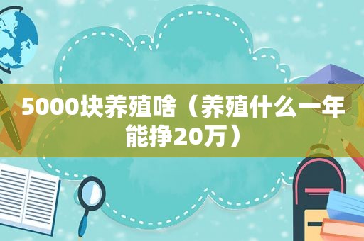 5000块养殖啥（养殖什么一年能挣20万）