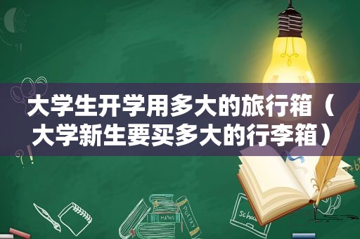 大学生开学用多大的旅行箱（大学新生要买多大的行李箱）