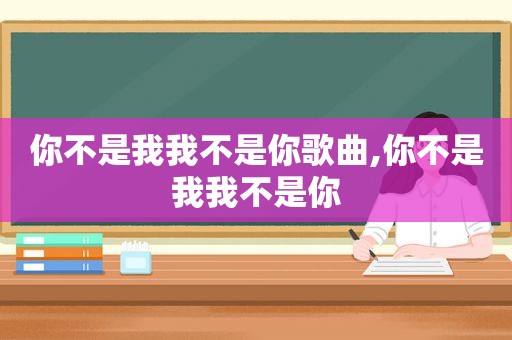 你不是我我不是你歌曲,你不是我我不是你