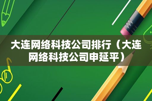 大连网络科技公司排行（大连网络科技公司申延平）