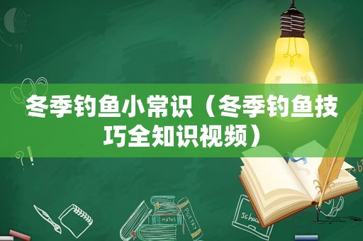 冬季钓鱼小常识（冬季钓鱼技巧全知识视频）