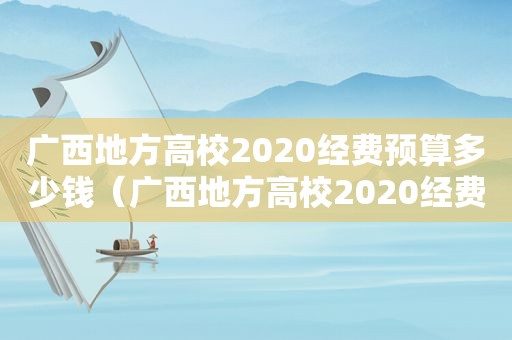 广西地方高校2020经费预算多少钱（广西地方高校2020经费预算多少元）