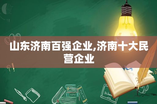 山东济南百强企业,济南十大民营企业