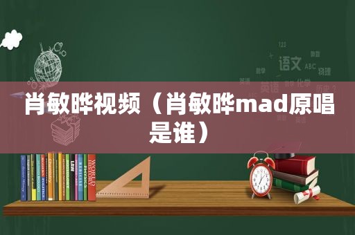 肖敏晔视频（肖敏晔mad原唱是谁）