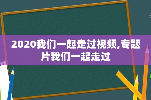 2020我们一起走过视频,专题片我们一起走过