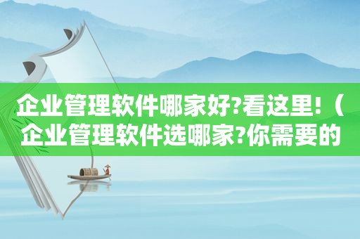 企业管理软件哪家好?看这里!（企业管理软件选哪家?你需要的都在这里!）