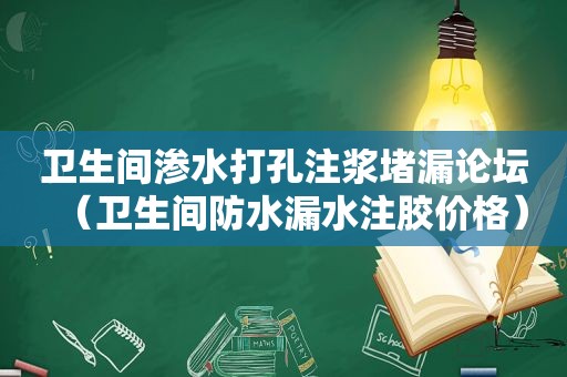 卫生间渗水打孔注浆堵漏论坛（卫生间防水漏水注胶价格）