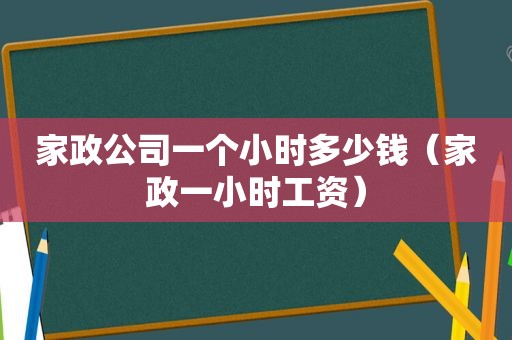 家政公司一个小时多少钱（家政一小时工资）