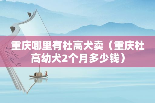 重庆哪里有杜高犬卖（重庆杜高幼犬2个月多少钱）