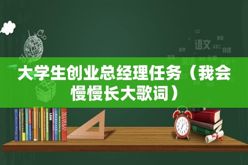 大学生创业总经理任务（我会慢慢长大歌词）