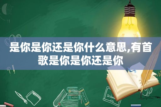 是你是你还是你什么意思,有首歌是你是你还是你