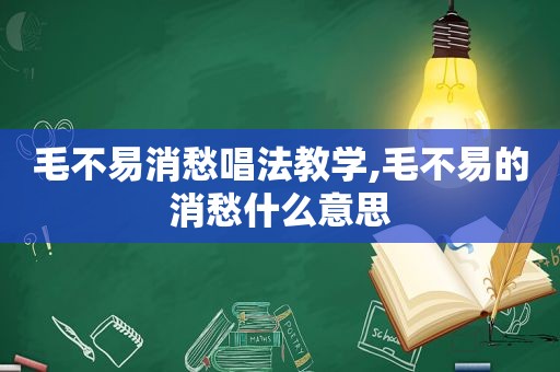 毛不易消愁唱法教学,毛不易的消愁什么意思