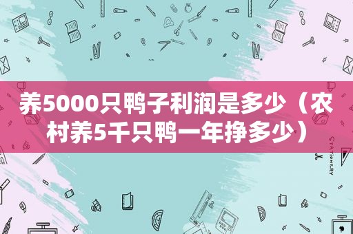 养5000只鸭子利润是多少（农村养5千只鸭一年挣多少）