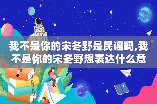 我不是你的宋冬野是民谣吗,我不是你的宋冬野想表达什么意思