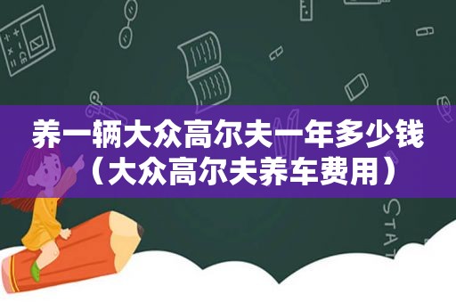 养一辆大众高尔夫一年多少钱（大众高尔夫养车费用）