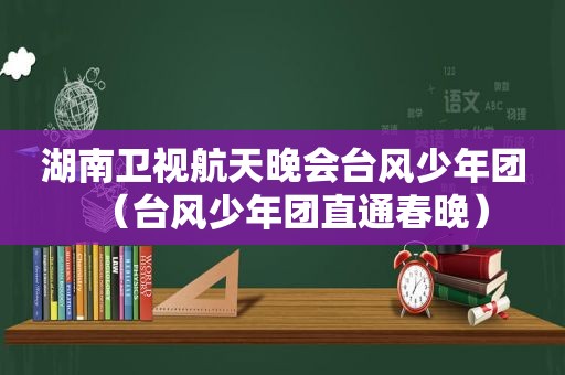 湖南卫视航天晚会台风少年团（台风少年团直通春晚）