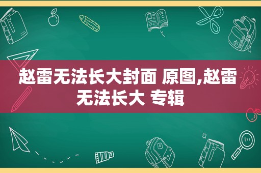 赵雷无法长大封面 原图,赵雷 无法长大 专辑