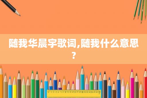 随我华晨宇歌词,随我什么意思?