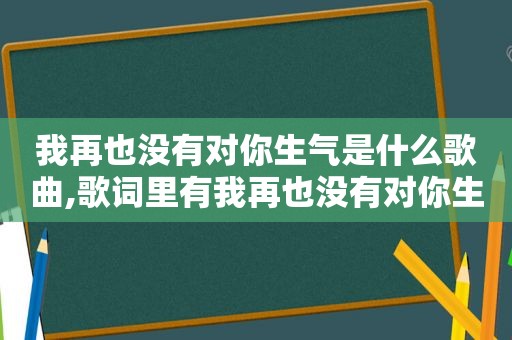 我再也没有对你生气是什么歌曲,歌词里有我再也没有对你生气