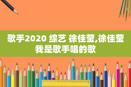 歌手2020 综艺 徐佳莹,徐佳莹我是歌手唱的歌