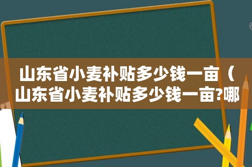 山东省小麦补贴多少钱一亩（山东省小麦补贴多少钱一亩?哪些情况下领不到补贴?）