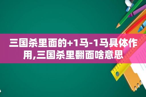 三国杀里面的+1马-1马具体作用,三国杀里翻面啥意思