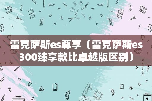 雷克萨斯es尊享（雷克萨斯es300臻享款比卓越版区别）