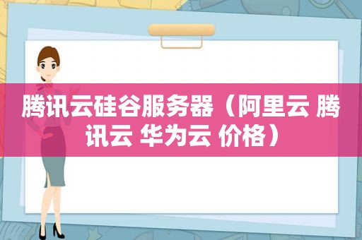 腾讯云硅谷服务器（阿里云 腾讯云 华为云 价格）