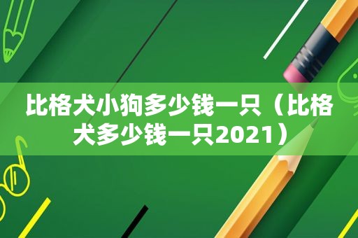 比格犬小狗多少钱一只（比格犬多少钱一只2021）