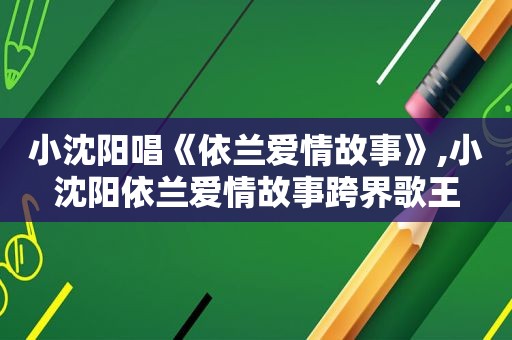 小沈阳唱《依兰爱情故事》,小沈阳依兰爱情故事跨界歌王