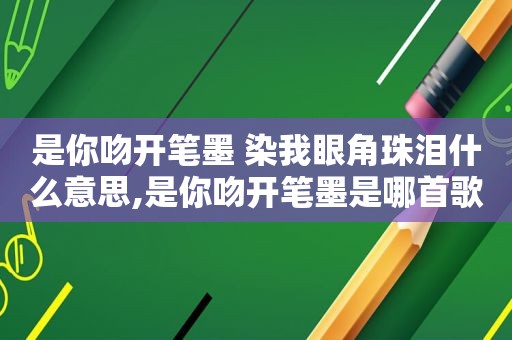 是你吻开笔墨 染我眼角珠泪什么意思,是你吻开笔墨是哪首歌