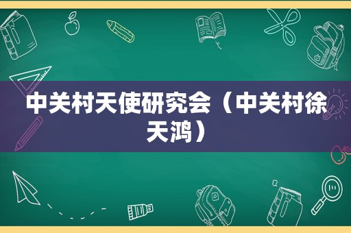 中关村天使研究会（中关村徐天鸿）