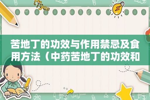 苦地丁的功效与作用禁忌及食用方法（中药苦地丁的功效和作用图片）