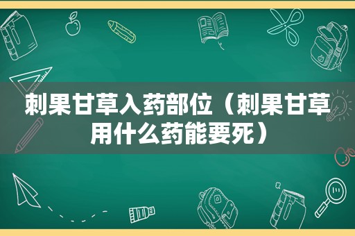 刺果甘草入药部位（刺果甘草用什么药能要死）