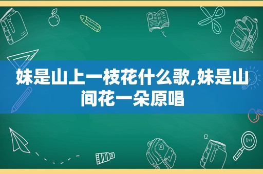 妹是山上一枝花什么歌,妹是山间花一朵原唱