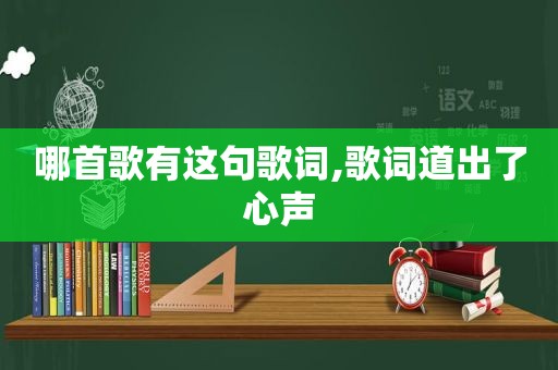 哪首歌有这句歌词,歌词道出了心声