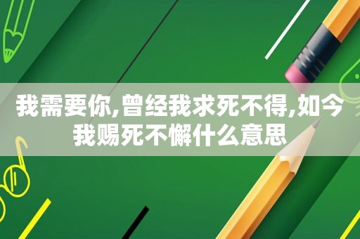 我需要你,曾经我求死不得,如今我赐死不懈什么意思