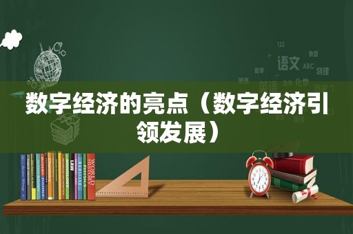 数字经济的亮点（数字经济引领发展）