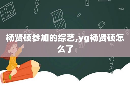 杨贤硕参加的综艺,yg杨贤硕怎么了