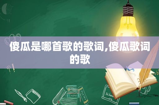 傻瓜是哪首歌的歌词,傻瓜歌词的歌