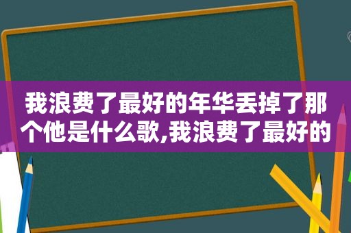 我浪费了最好的年华丢掉了那个他是什么歌,我浪费了最好的年华我丢掉了他