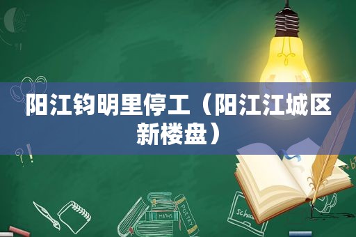 阳江钧明里停工（阳江江城区新楼盘）